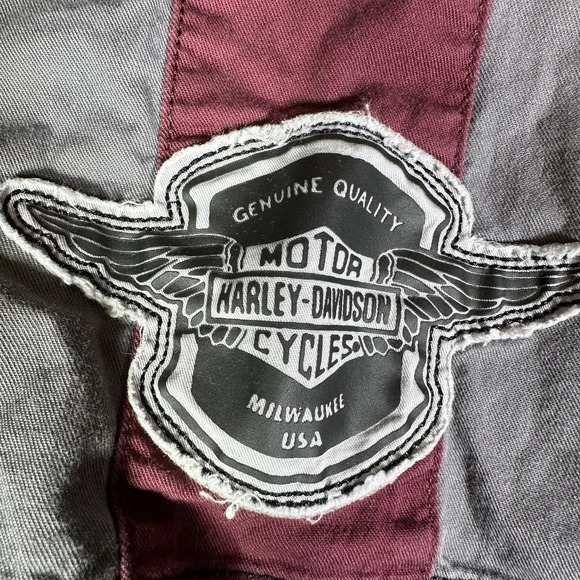 Harley Davidson Performance Vented Winged Logo Garage Button-Up Shirt Men's L - Picture 4 of 7